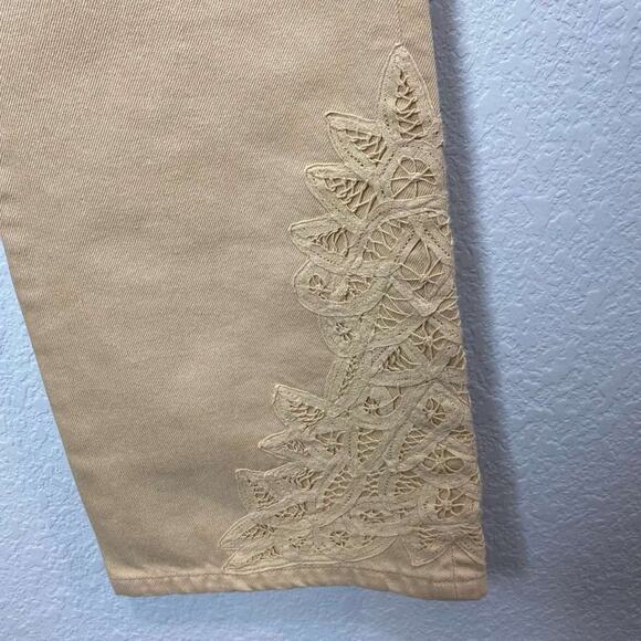 Lauren Jeans Co. By Ralph Lauren Lace Embellished Denim Jeans Size 8 - Picture 9 of 9